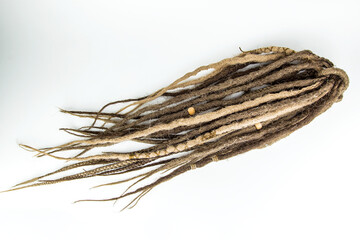 Dreadlocks hair isolated on white background