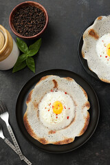 Wall Mural - Sri lankan egg hopper, bittara aappa Appam popular breakfast Pancake Made With Fermented Rice Batter, Coconut Milk Sri Lanka South Indian  Kerala, Tamil Nadu. Indian veg food. 