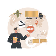 Fototapete - embargo regulation abstract concept vector illustration. international sanctions, limited import and