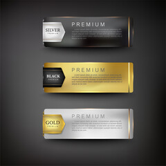 Wall Mural - Buttons set web premium on background color black