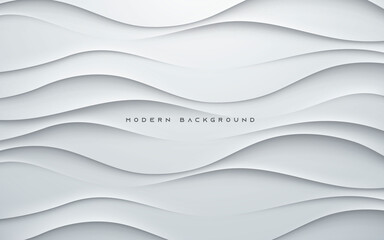 Poster - dynamic wavy light and shadow gray background