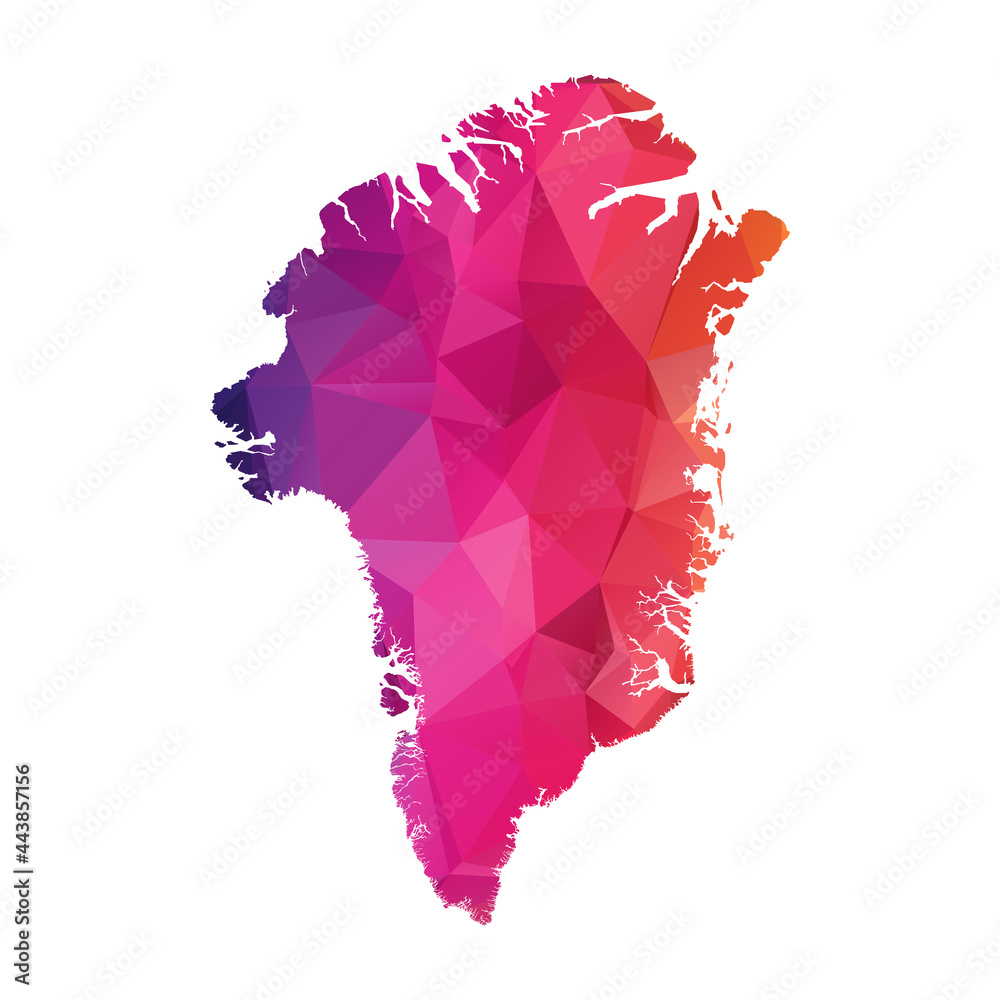 Abstract Polygon Map - Vector illustration Low Poly Color Rainbow ...