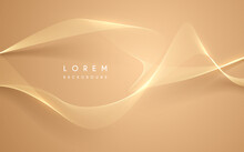 Abstract Golden Lines Background With Glow Effect