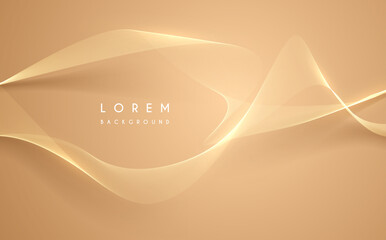 Wall Mural - Abstract golden lines background with glow effect