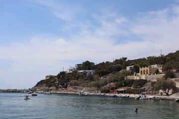 Wall Mural - A view of a cliff in Syros island in Greece