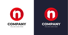 Letter N Logo Design Template With Circle Shape Style