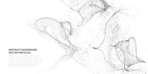 Poster - Abstract 3D image with particle flow movement