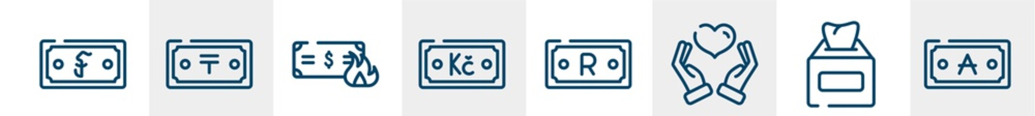 Poster - mall line icons such as crowdfunding, jigsaws, outcome, idea bulb, time mind, mechanic stairs outline vector sign. symbol, logo illustration. linear style icons set. pixel perfect vector graphics.
