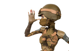 Soldier Girl Cartoon Girl Is Funny And Just Do Not Care