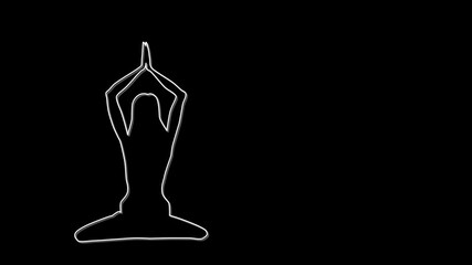 Wall Mural - Woman practising yoga, self drawing outline animation.