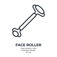 Wall Mural - face roller editable stroke outline icon isolated on white background flat vector illustration. pixe