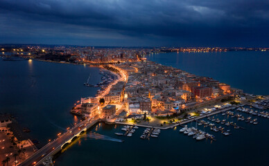 Aerial view of Taranto old city, Puglia. Italy