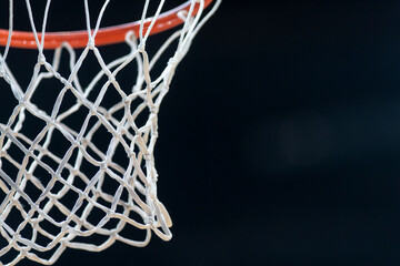 Basketball hoop isolated on black background. Professional sport concept