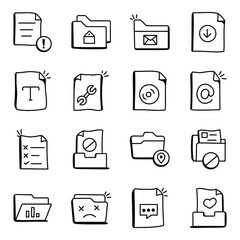 Canvas Print - Set of Directories in Doodle Icons

