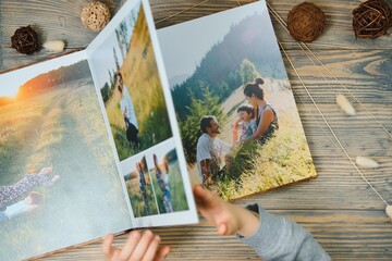 Premium Photo book Family, Great Size, Wooden Cover, Solid Pages, Quality Printing.