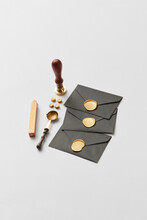 Black Envelopes And Wax Seal Kit