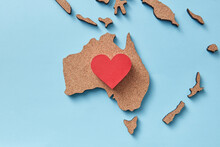 Red Heart On Australia Map