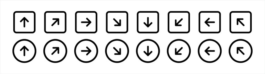 Poster - Navigation arrow set isolated icon. Control button for app and wab design. Vector illustration.	