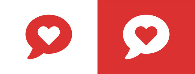 Poster - Message bubble with heart icon design. Valentine concept
