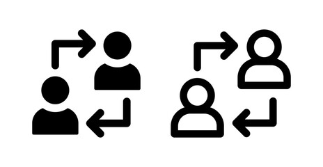 Leinwandbilder - changing user or person icon. replace, switch, turnover symbol. company management concept.