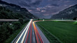 © plpictures by Paedii Luchs/Stocksy - Speedy light trails in mountainous landscape