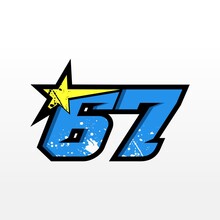 Simple Star Racing Number 67