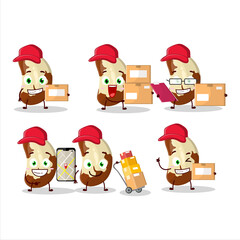 Poster - Cartoon character design of brazil nuts working as a courier