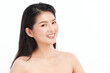 © kitthanes  - Beautiful young asian woman with clean fresh skin on white background, Face care, Facial treatment, Cosmetology, beauty and spa, Asian women portrait.