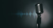 © Pixel-Shot - Retro microphone on dark background