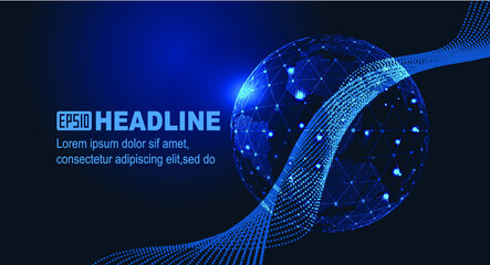 Poster - The globalized concept of the earth is perceived through technology by particle line trajectories