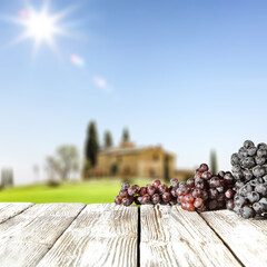 Wall Mural - Fresh red grapes fruits and summer time 