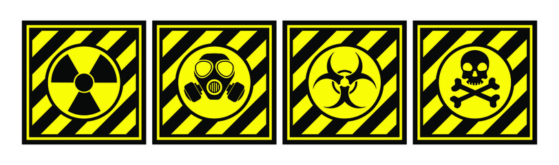 Sticker - danger warning sign vector	