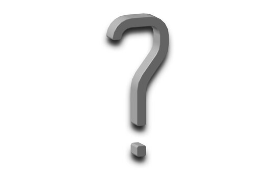 3d gray question mark on a white background