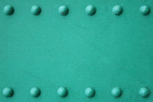 Structure Of Green Metal Beams With Rivets, Steel Girder Bridge Structure, Texture Background