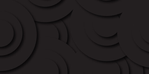 Poster - Abstract dark 3d decorative circle drop minimal background template . 