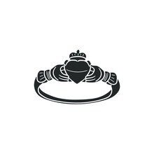 Ring Victorian Icon Silhouette Illustration. Luxury Vector Graphic Pictogram Symbol Clip Art. Doodle Sketch Black Sign.