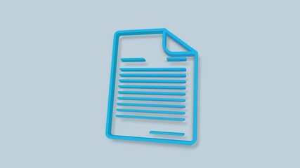 Poster - Document 3d icon isolated on blue background. File icon. Checklist icon. Business concept.