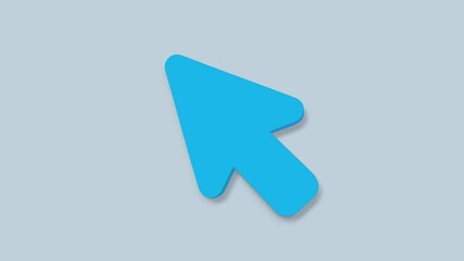 Poster - Animated symbol of arrow cursor. Mouse click symbol with spark. Technology and Internet 3d icons animation.