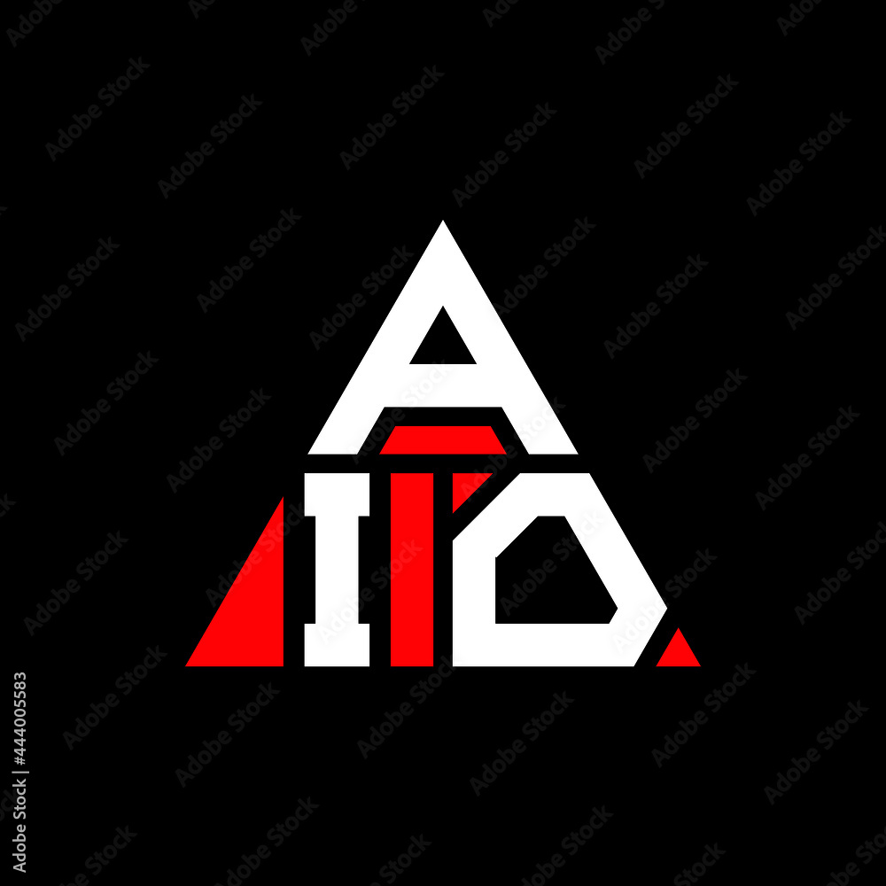AIO triangle letter logo design with triangle shape. AIO triangle logo ...