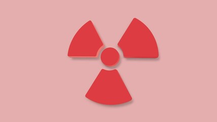 Poster - 3d Radioactive symbol video animation. Seamless loop.
