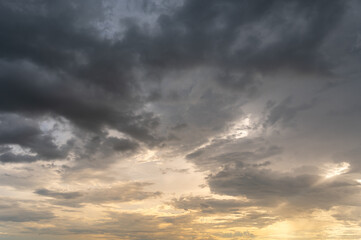Wall Mural - fiery sunset, colorful clouds in the sky