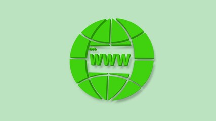 Poster - World wide web concept globe 3d icon. Planet web symbol. Planet icon with world wide web sign. Business, technology, internet