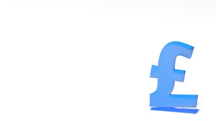 Poster - White background with blue pound sign at right side - 3D rendering illustration