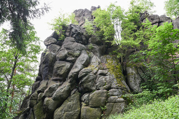 Rocks in the Sokole Mountains in Poland.