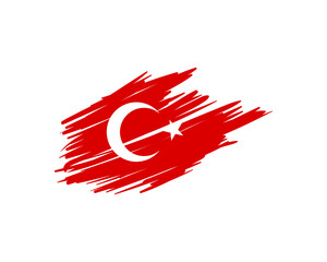 Wall Mural - brush strokes with Turkey flag