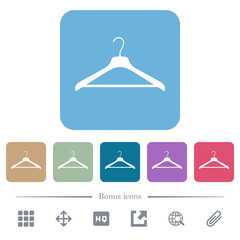 Poster - Clothes hanger flat icons on color rounded square backgrounds