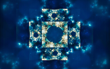 Aufkleber - digital image generated on a computer consisting of beautiful abstract geometric shapes, lines of different colors for a background image or web design
