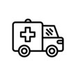 © lnm - Ambulance line icon isolated on white background. Editable live stroke high quality vector symbol