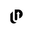u p up initial arrow logo design vector template