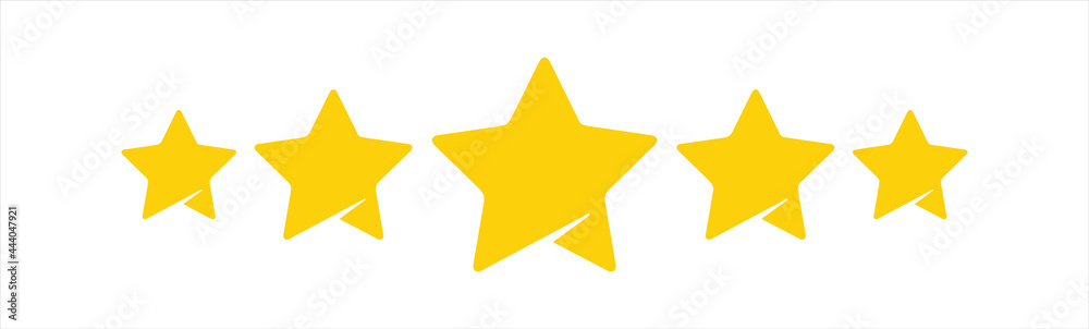 5 stars. Five stars rating isolated on white background. Vector illustration. - obrazy, fototapety, plakaty 